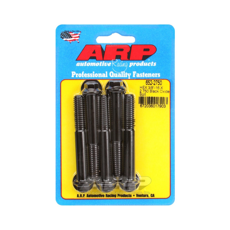 Șuruburi și piulițe universale ARP cu cap mic 3/8-16 – Hexagonale cu finisaj negru oxidat, set de 5 bucăți - ARP-652-2750 - 652-2750 - 3666618194714